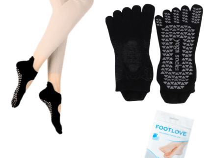 S04 Yoga skarpetki, stopki antypoślizgowe czarne (1para)